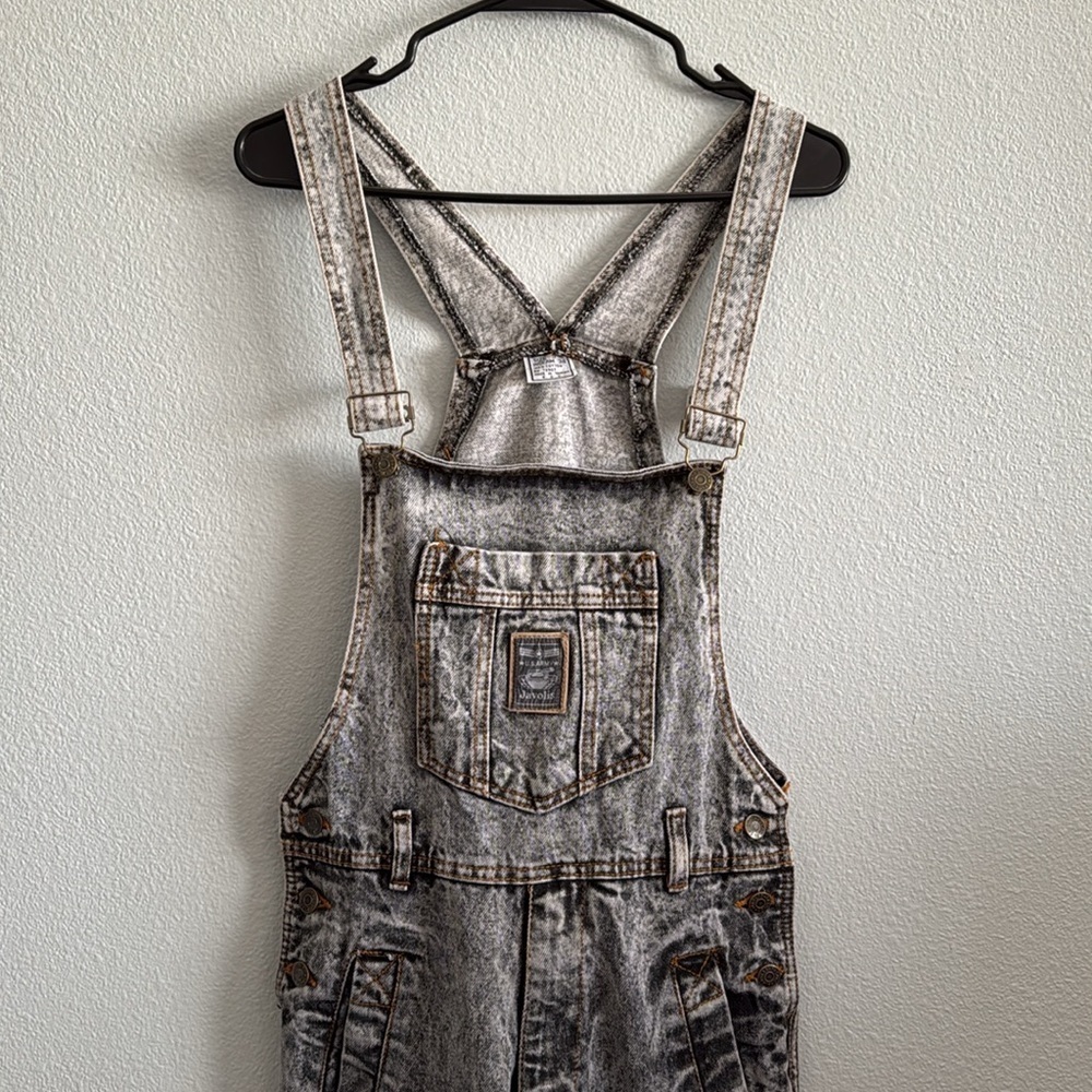 vintage U.S. Army Javolis Acid Wash Denim Overalls Small - Picture 3 of 8